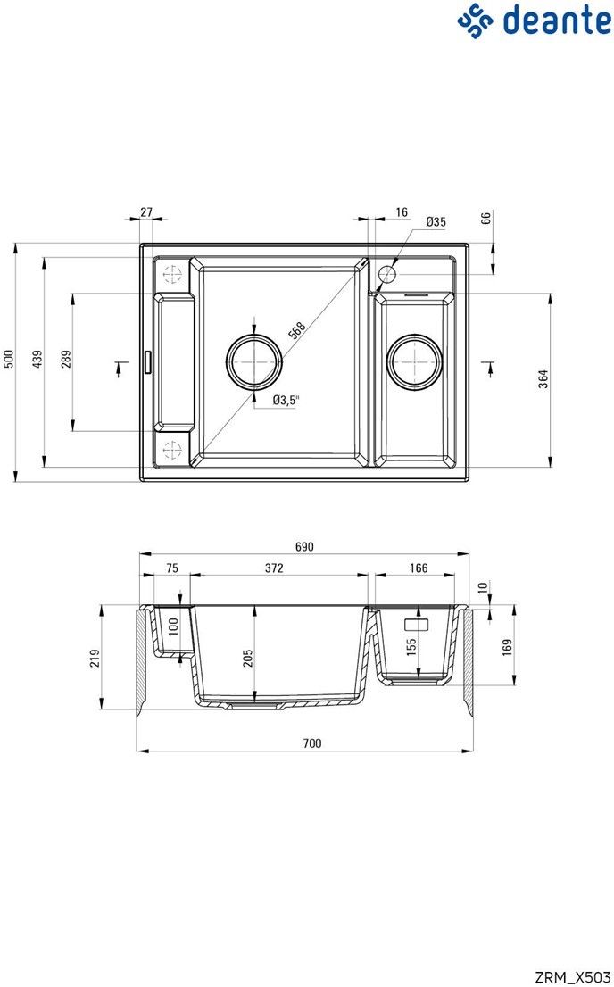 фото Кухонна мийка Deante Magnetic ZRM _G503 2