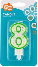 Zdjęcie Godan Zielona Świeczka Urodzinowa Cyferka 8 Z Kropeczkami - Grodzisk Wielkopolski