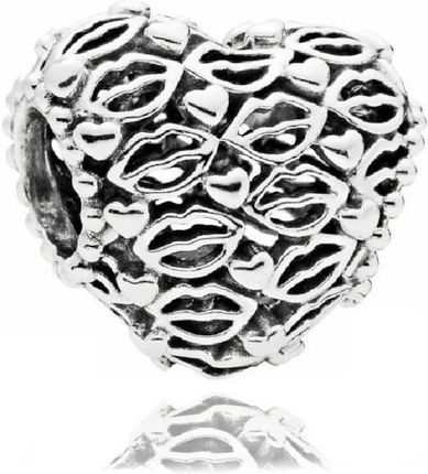 Valerio.Pl Srebrny Charms Do Pandora Ażurowe Serce Serduszko Heart Usta Mouth Srebro 925 Qs0079Ms