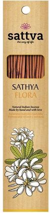 Sattva Natural Indian Incense Naturalne Indyjskie Kadzidełko Sathya Flora 15Szt