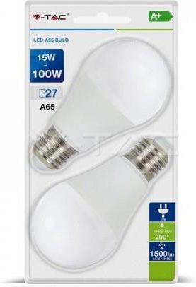 V-Tac Led 15W E27 A60 Blister 2szt. Vt-2117 6400K 1500lm