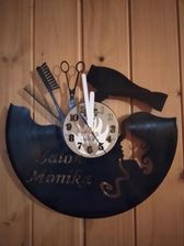 Zdjęcie zegar ścienny płyta winylowa fryzjer salon - Brzeszcze