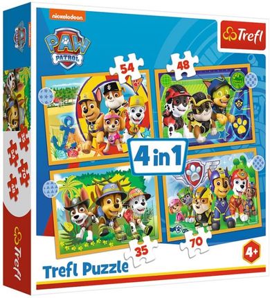 Trefl Puzzle 4W1 Wakacyjny Psi Patrol 34395