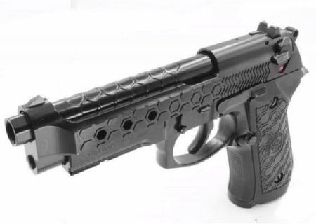 Cybergun Pistolet 6Mm M92 Hex Cut Black Gas Hopup