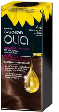Garnier Olia farba do włosów bez amoniaku 4.8 Czekoladowy Brąz