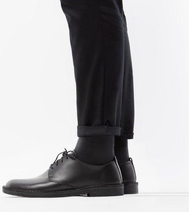 Clarks desert london store black polished