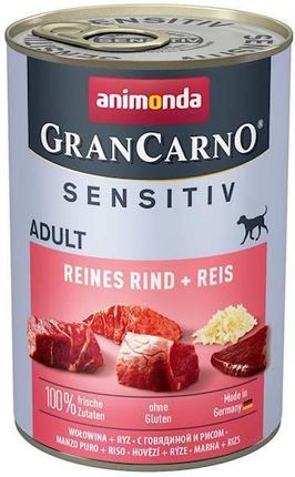 Animonda Grancarno Sensitive Adult Puszki Czysta Wołowina Z Ryżem 400G