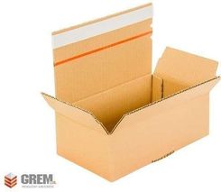 karton fasonowy z paskiem klejowym i tasiemką szary 200x150x80mm 3W B 320g/m2 Komplet 340szt.