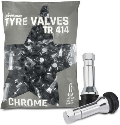 Zawór Wentyl TR414 CH chromowany REDATS do felg aluminiowych - 100 szt - TR 414CH \ 100 sztuk