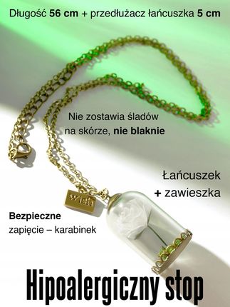NASZYJNIK Z ZAWIESZKAMI MODNY Z BIAŁĄ RÓŻĄ - zdjęcie 3
