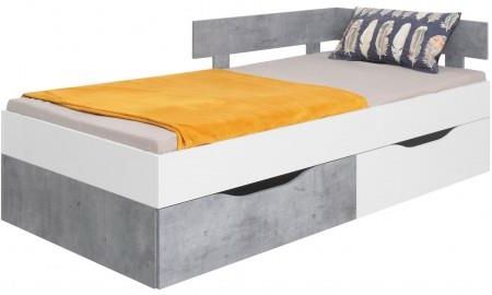 Meblezet Łóżko Sigma SI15 L/P Wybierz kolor biały + beton