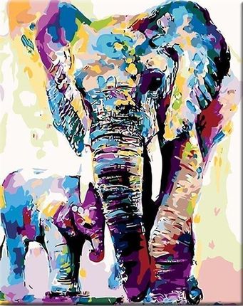 Zuty Malowanie Po Numerach Malowane Słonie
