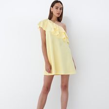 Mohito - Sukienka z falbaną - Żółty - Ceny i opinie 