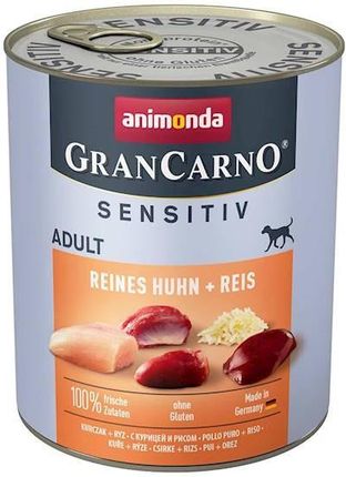 Animonda Grancarno Sensitive Adult Puszki Czysty Kurczak Z Ryżem 800G