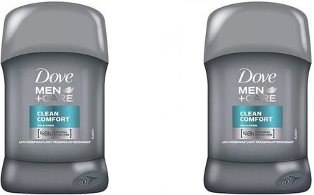 Dove Zestaw 2X Men+Care Clean Comfort Antyperspirant W Sztyfcie 50Ml
