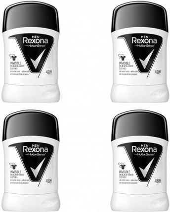 Rexona Zestaw 4X Men Invisible On Black&White Clothes 50Ml
