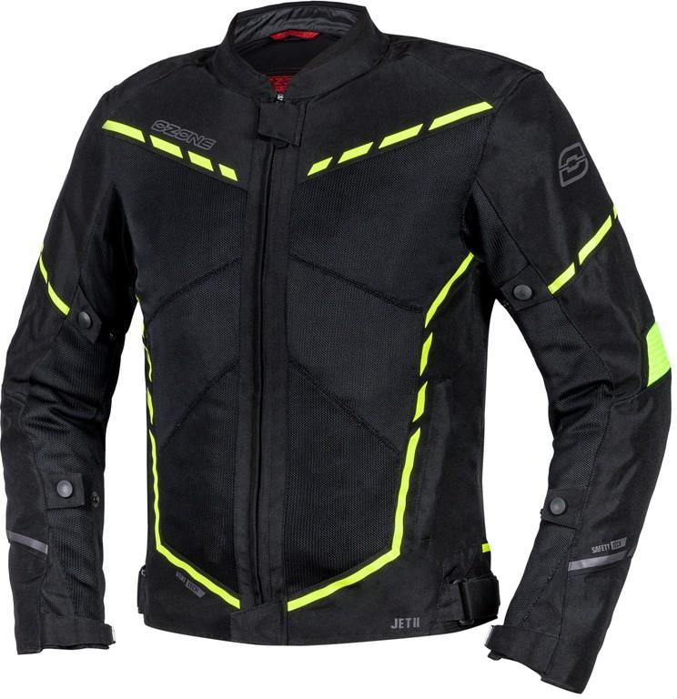 Odzież motocyklowa Ozone Kurtka Jet Ii Black/Fluo Yellow Czarny ...