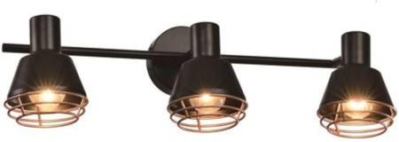 NERIA LAMPA SUFITOWA LISTWA CZARNY 3X40W E14 KLOSZ ZŁOTY