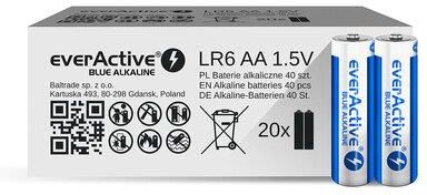 Baterie alkaliczne AA / LR6 everActive Blue Alkaline - 40 sztuk