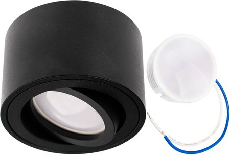 6x Oprawa Natynkowa HALOGENOWA Ruchoma AMAT-S Okrągła Czarna 50mm + Wkład LED 5W 3000K