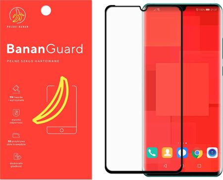 Polski Banan Szkło hartowane 3D BananGuard czarne do Huawei P30 Pro