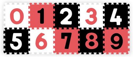 Babyono Puzzle piankowe czerwone cyfry 10 szt.
