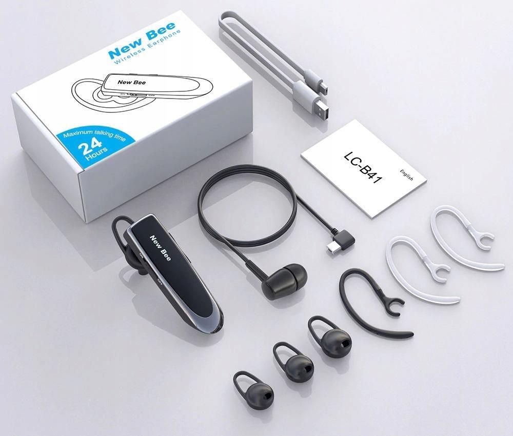 NEW BEE LC-B41 słuchawka Bluetooth 5.0 do rozmów NB-LC-B41-BK - zdjęcie 7 NEW BEE LC-B41 słuchawka Bluetooth 5.0 do rozmów NB-LC-B41-BK
