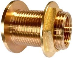 przejście przez przegrodę z gwintem 1/2" x 3/8" (DN15 x DN10) długość 50mm, mosiężne