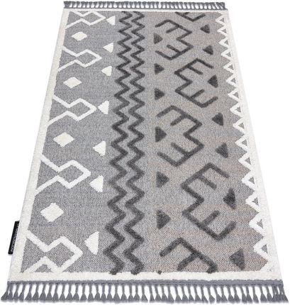 Dywany Łuszczów Dywan MAROC P659 Aztec, etno szary Frędzle berberyjski marokański shaggy, 120x170 cm
