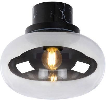 LORENA Ceiling Light E27 Ř 23cm Black Marble/Smoke