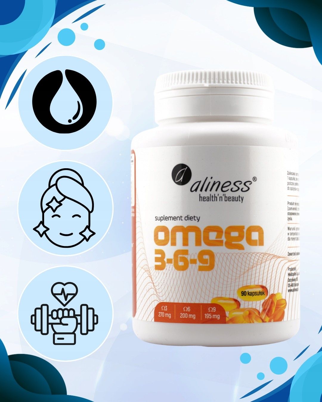 Preparat medycyny naturalnej Aliness Omega 3-6-9 270 Mg / 225 Mg / 50 ...