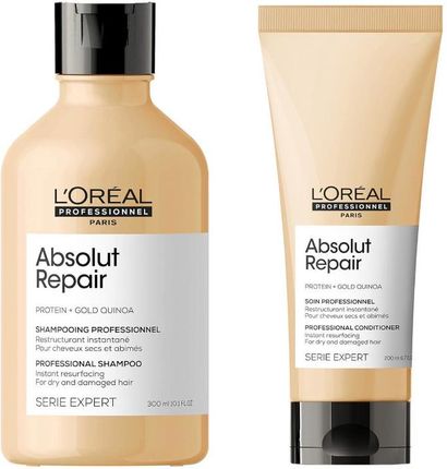 L'Oreal Professionnel Absolut Repair Gold odbudowujący zestaw do włosów zniszczonych szampon 300ml, odżywka 200ml