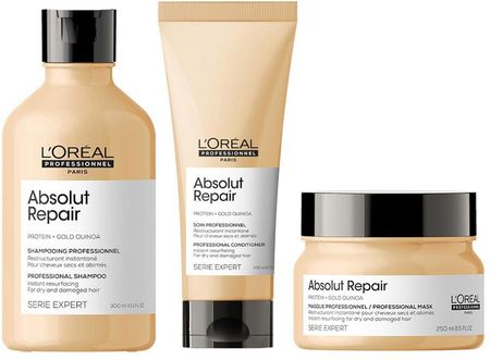 L'Oreal Professionnel Absolut Repair Zestaw regenerujący do włosów: szampon 300ml + odżywka 200ml + maska 250ml