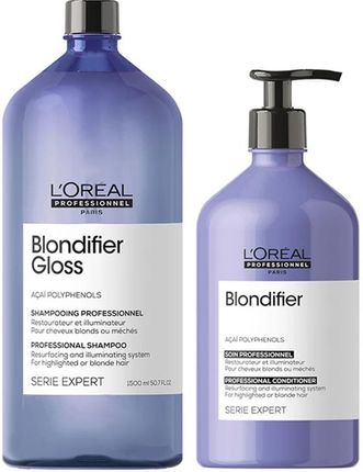L'Oreal Blondifier Gloss Zestaw pielęgnacyjny do włosów blond: szampon 1500ml + odżywka 500ml