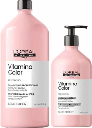 L'Oreal Professionnel Vitamino Color zestaw chroniący włosy farbowane | szampon 1500ml, odżywka 750ml