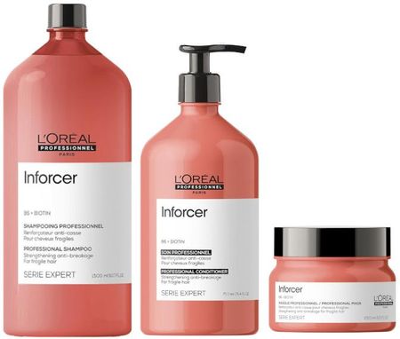 L'Oréal Professionnel Inforcer wzmacniający zestaw do włosów osłabionych szampon 1500ml, odżywka 750ml, maska 250ml
