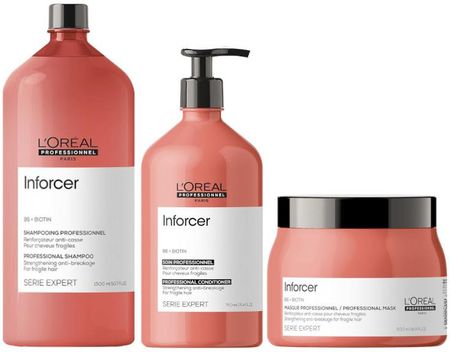L'Oreal Inforcer Inforcer wzmacniający zestaw do włosów osłabionych szampon 1500ml, odżywka 750ml, maska 500ml