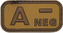 Zdjęcie Mfh Naszywka Grupa Krwi 3D A Negative Khaki 5X2,5Cm - Koszalin