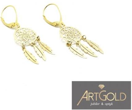 Artgold KOLCZYKI ZŁOTE ŁAPACZE SNÓW MEY1650521