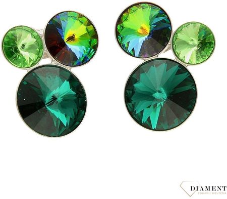Spark Kolczyki z kryształami Swarovski w kolorach Emerald, Vitrail Medium K11223EMVM