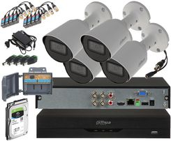 DAHUA ZESTAW MONITORING 4 KAMERY HAC-HFW1200T-0280B-S5 FULL HD 2MPX 2.8 MM IR-30M