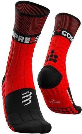 Compressport Skarpetki Biegowe Zimowe Proracing Socks Winter Trail Czerwono Czarne