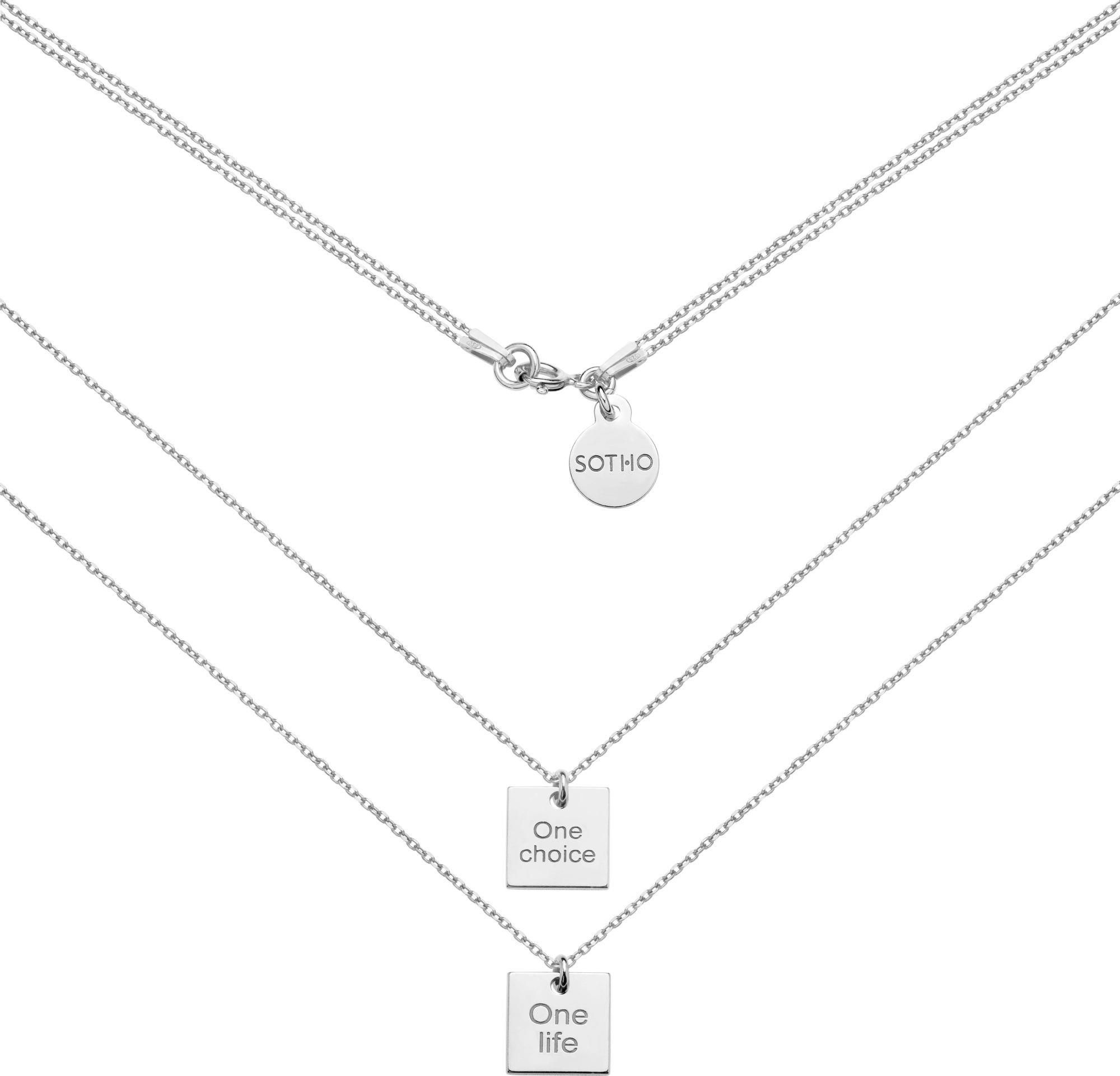 PROMOCJA SREBRNY PODWÓJNY NASZYJNIK ONE CHOICE ONE LIFE DŁUGOŚĆ 50