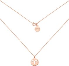 SOTHO NASZYJNIK Z RÓŻOWEGO ZŁOTA Z ZODIAKIEM BARANA : DŁUGOŚĆ - 45 CM