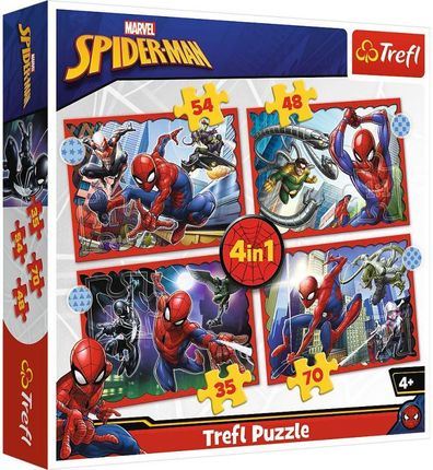 Trefl Puzzle 4W1 Bohaterski Spiderman 34384