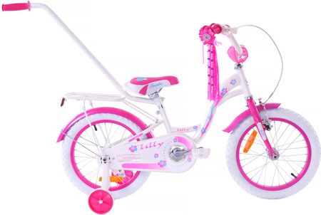 Fuzlu Rower Dziecięcy 16 Lilly White Pink