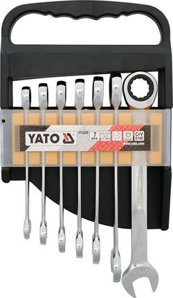 YATO zestaw kluczy płasko-oczkowych z grzechotką 7cz. YT-0208