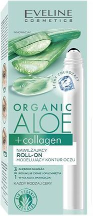 Eveline Organic Aloe + Collagen Nawilżający roll-on modelujący kontur oczu - 15 ml
