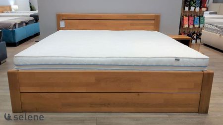 Łóżko drewniane ze szkrzynią oraz stelażem Wood Eco 160x200