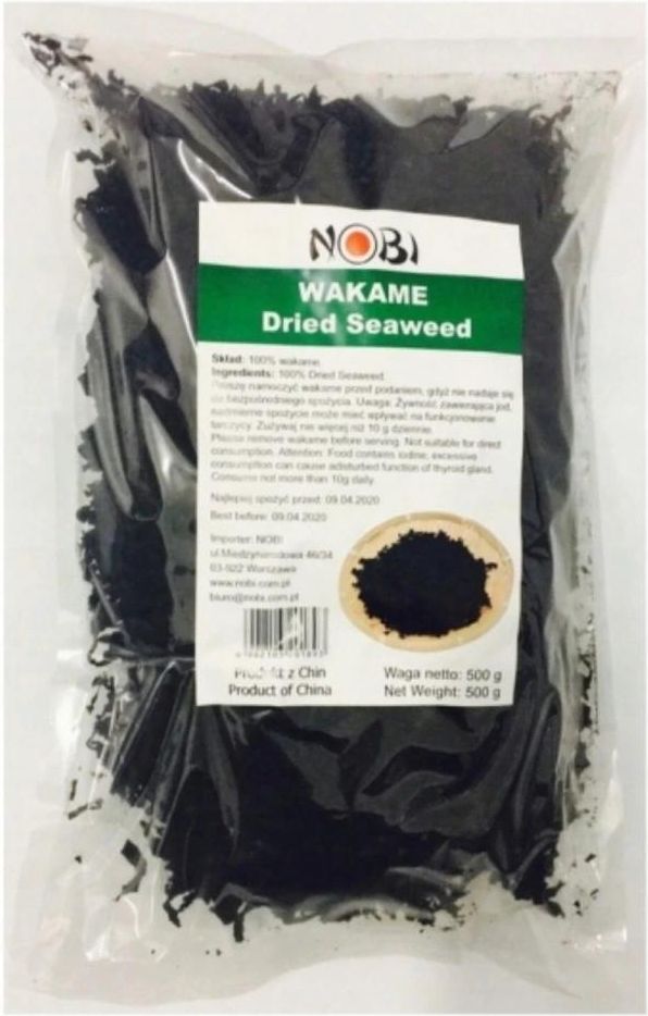 Wodorosty Wakame Algi Morskie 500g Suszone Cięte - zdjęcie 1 Wodorosty Wakame Algi Morskie 500g Suszone Cięte